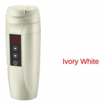 12V 24V autosoojendustass elektriline veekeetja roostevabast terasest nutikas temperatuuriregulaator puutetundlik LCD-ekraan reisikohvikruusi soojendaja valge