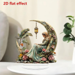 Moon Fairy Statue,Acrylic Angel Sculpture,Desktop Ornament,Fairy in The Figurine for Living