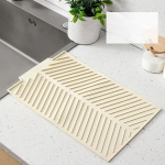 Silikoonist &auml;ravoolutahvli matt N&otilde;udekuivatusmatt Kokkupandav &auml;ravoolumatid Drenaažipadi Keskkonnas&otilde;bralik libisemiskindel drenaažimatt Kuumakindel pott 39x25cm beež