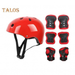 7 tk/komplekt lastele uisutamise kaitsevarustuse komplekt Rulluisu rula Jalgratta t&otilde;ukeratas Reguleeritav kiiver p&otilde;lve k&uuml;&uuml;narnuki padja randmekaitse punane