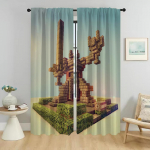 Kardinad elutuppa Kardin tuppa 2 paneeli Mine-crafts Varjud Kodu sisekujundus Kardinad Vahesein Halloweeni kaunistus Laps W96xH213cmx2pcs-CL