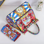 Klassikalised naiste crossbody-kotid raamkott ja kotikomplekt Euroopa Ameerika tr&uuml;kiga &otilde;lakotid naistele