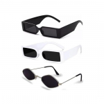 Sheomy Unisex Combo pakkumine pakis 3 MC stan kaitseprillid MC stan p&auml;ikeseprillid Candy p&auml;ikeseprillid mustad ristk&uuml;likud kitsad p&auml;ikeseprillid naistele::Mehed