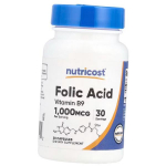 Vitamiin B9, Folaat, Foolhape 1000, Nutricost (36647006) 30caps