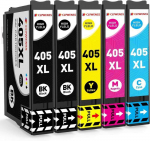 Cartouches d'encre - Clywenss - 405XL - 5-Pack - Compatible avec Workforce Pro - 1100 pages par cartouche