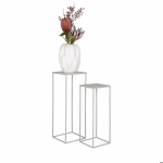 Lot de 2 jardini&egrave;res en acier gris