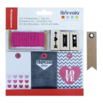 Kit d'&eacute;tiquettes love + 20 &eacute;tiquettes kraft Fanion