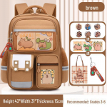 Kapiibara Suure mahutavusega kerge seljakott 1.-6. klassidele: Mustuskindel ja armas poistele ja t&uuml;drukutele large