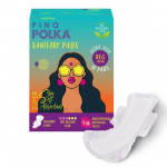 PINQ POLKA H&uuml;gieenisidemed Naistele | 10 tk Tavaline 240 mm | Premium &Uuml;li&otilde;huke Keskmine voolus | Orgaaniline puuvill Pehme tunne | Ei leki | Ei niiskust