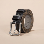 Nahast rihm Meeste lihtne vabaaja meeste rihm, pandlaga v&ouml;&ouml; perforeeritud v&ouml;&ouml; 110cm-130cm must