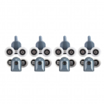 8 x Kahepoolsed &Uuml;lemised Alumised Du&scaron;ikabiini Rullikud Rullikud Rattad Jooksikud Vannituba Kahekordne Ratas