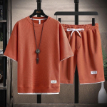 Meeste vahvlite suvekomplektid vabaaja t-s&auml;rk + l&uuml;hikesed p&uuml;ksid meeste spordi&uuml;likond, &uuml;hev&auml;rvilised spordidressid, lahtised &uuml;likonnad L