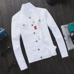 Meeste Slim Fit Must Denimjakk - Korea stiilis vabaaja t&ouml;&ouml;riietus kevadiseks ja s&uuml;giseseks hooajaks XXXL