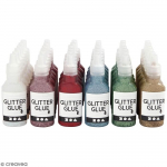 Assortiment de colles &agrave; paillettes - 25 ml - 6 couleurs - 36 pcs