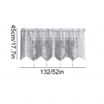 1Pc Valance White Cafe European Style Lace Curtains Kitchen Window Drapes Floating Sheer Window Drapes 132x45cm valge