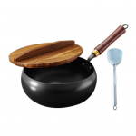 Traditsiooniline malmist wok-pann kaane ja spaatliga, 24 cm, puhtast rauast k&ouml;&ouml;gin&otilde;ud, millel on f&uuml;&uuml;silise mittenakkuva tehnoloogia kate, Hiina pann A