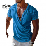 Meeste T-s&auml;rk V-kaelusega L&uuml;hikeste varrukatega Vabaaja &Uuml;laosad Lahtise L&otilde;ikega &Uuml;hev&auml;rviline Hingav Kangas Pullover &Uuml;laosad Kodu J&otilde;usaal T&auml;navar&otilde;ivad M valge