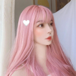 Naiste mood Jaapan armas Lolita pikk laineline must segatud roosa Ombre Cosplay parukas Ainult parukas Liu Hai parukad None roosa