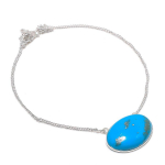 Turquoise Handmade 925 Sterling Silver Jewelry Necklace 18 w3b06