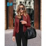 S-5XL naiste &uuml;hev&auml;rviline jakk Pu-nahast professionaalne moodne nahktagi L