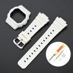 Rihm koos korpusega Casio G-Shock DW-5600 DW-5000 GW-M5610 GLX-5600 jaoks Meeste Naiste Vahetus Kummist Vaik Kest Kellarihm K&auml;ev&otilde;ru 5600 valge