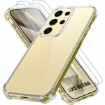 Coque pour samsung galaxy s25 ultra - protection silicone antichoc transparent + 2 verres tremp&eacute;s