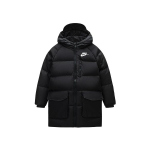 Nike Kapuutsiga Soe Keskmise Pikkusega Vabaaja Prinditud Puhverjakk Laste Joped Must NY2442033GS-001 L black