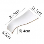 12 tolli ristk&uuml;likukujuline keraamiline l&auml;&auml;nelik praaditaldrik must ja valge matt puuvilja magustoidu sushi serveerimistaldrik premium k&ouml;&ouml;gin&otilde;ud