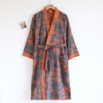 Puuvillane kahekihiline hommikumantel, &otilde;huke &ouml;&ouml;riietus, koduriietus, naiste magamisr&otilde;ivas, kiiresti kuivav vett imav yukata XL