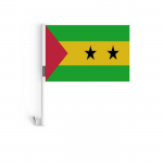 Drapeau Voiture &ndash; mitmev&auml;rviline &ndash; Sao Tom&eacute;-et-Principe &ndash; 14 x 21 cm &ndash; 20 t&uuml;kki &ndash; pol&uuml;ester