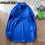 IHUASU Naiste mood vabaaja &uuml;hev&auml;rvilise tr&uuml;kiga pikkade varrukatega POLO kaelusega pluusid ja s&auml;rgid M valge