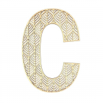 Grande lettre en bois - C - Bois - Ajour&eacute; - A d&eacute;corer - 24 cm - Loisirs cr&eacute;atifs