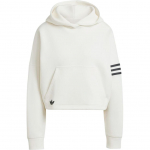 Adidas Originals Neuclassics Poolk&otilde;rge kaelusega kampsun Mugav langevate &otilde;lgadega pikkade varrukatega l&uuml;hike dressipluus Naiste dressipluus Pilvevalge IX9867 M
