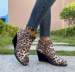 Uued Euroopa ja Ameerika Moodsad Naiste Suede Pahkluusaapad Kiilkontsaga S&uuml;giseks/Talveks 35 leopard