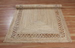 Džuut ristk&uuml;likukujuline vaip K&auml;sit&ouml;&ouml;na valmistatud naturaalne vaip igasse ruumi Vaata Rustikaalset sisekujundust Iga ruumi jaoks 60 cm x 60 cm (2x2 Feet) beež