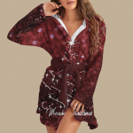 Naiste pikkade varrukatega s&uuml;gis- ja talvine soe hommikumantel Koduriided Palus j&otilde;ulutr&uuml;kiga pidžaamamantel XXL veini