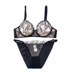 Prantsuse Seksikas Pitsi Aluspesu Komplekt V&auml;ikese Rinnaga Mitte T&uuml;hja Korviga Aluspesu Kokkukoguv Rinnahoidja V&auml;ltiv Ultra&otilde;hukesed Nahas&otilde;bralikud P&uuml;ksikud XL sinine