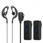 2 tk 400-470 MHz Mini Walkie Talkie 2-suunaline raadiosaatja ja peakomplekti mikrofon USB-toitega must