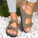 Uus Unisex 35-43 meeste naiste korgist sussid Nahast muula puukingad Sussid Kvaliteetne pehme korgist kahe pandlaga liugjalatsid 42 hall