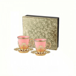 1 komplekt Madala tassi Euroopa stiilis kullast veljega komplekt tassi kuue tassi kuue plaaditud kohvitassi komplekti kinkekarp 1 set