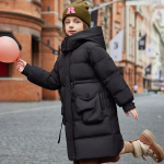 T&uuml;drukute sulejope keskmise pikkusega soe stiilne talvine paks valge pardi sulemantel 170cm parkkoor