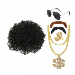 Parukas Kleit Up Komplekt Kaelakee S&otilde;rmus P&auml;ikeseprillid V&otilde;ltsvuntsid Vintage 80ndate Cosplay Party Disco Kost&uuml;&uuml;m Foto Rekvisiit Esitus lokkis parukas