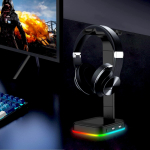 Uus 4in1 RGB k&otilde;rvaklapihoidja V&auml;rvi muutev k&otilde;rvaklapihoidja M&auml;ngurik&otilde;rvaklapihoidja Helendav Kahekordne USB M&auml;ngurik&otilde;rvaklappide v&auml;ljapanekualus must