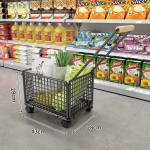 Kaasaskantav supermarketi ostuk&auml;ru ratastega &ndash; Kompaktne, paksendatud, k&auml;sit&otilde;mmatav korv-k&auml;ru
