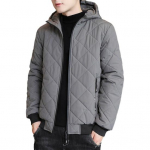 Talvine Meeste Puuvillane Mantel Kapuutsiga Kaelakaitse T&otilde;mblukuga Kardigan Polsterdatud Paks Soe Pikkade Varrukatega &Uuml;hev&auml;rvilised Suures Suuruses Lahti Meeste Jope 5XL hall