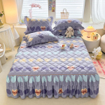 Korea stiilis tepitud pitsist printsess voodiseelik &ndash; paksendatud siidist harjatud tolmukindel voodikate 180*220cm Quilted Bed Skirt