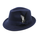 Vintage Fedora M&uuml;ts Naistele Meestele Silinderm&uuml;ts, Sulgedega Vildist M&uuml;ts, Meeste Jazzim&uuml;ts Euroopa Ja Ameerika H&auml;rrasmehe Pehme Villane M&uuml;ts One Size tumesinine