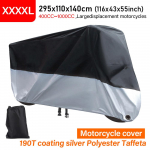 Mootorratta kate P&auml;ikesekaitse Vihm Tolm Kulumiskindel 190T Must H&otilde;bedasega &otilde;mmeldud Pol&uuml;ester Taft Mootorratta kaitsekate 4XL