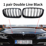 Diamond Front Bumper Kidney Grill Double Slat Racing Sport Grille for BMW 3 series F30 F31 F35 2011-19 Car Accessories Double Line Black