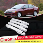 for Honda Civic 9 2012 2013 2014 2015 Luxuriou Chrome Door Handle Cover Trim Catch Cap Bowl Car Stickers Accessories Garnish ABS Bowl 4 Door